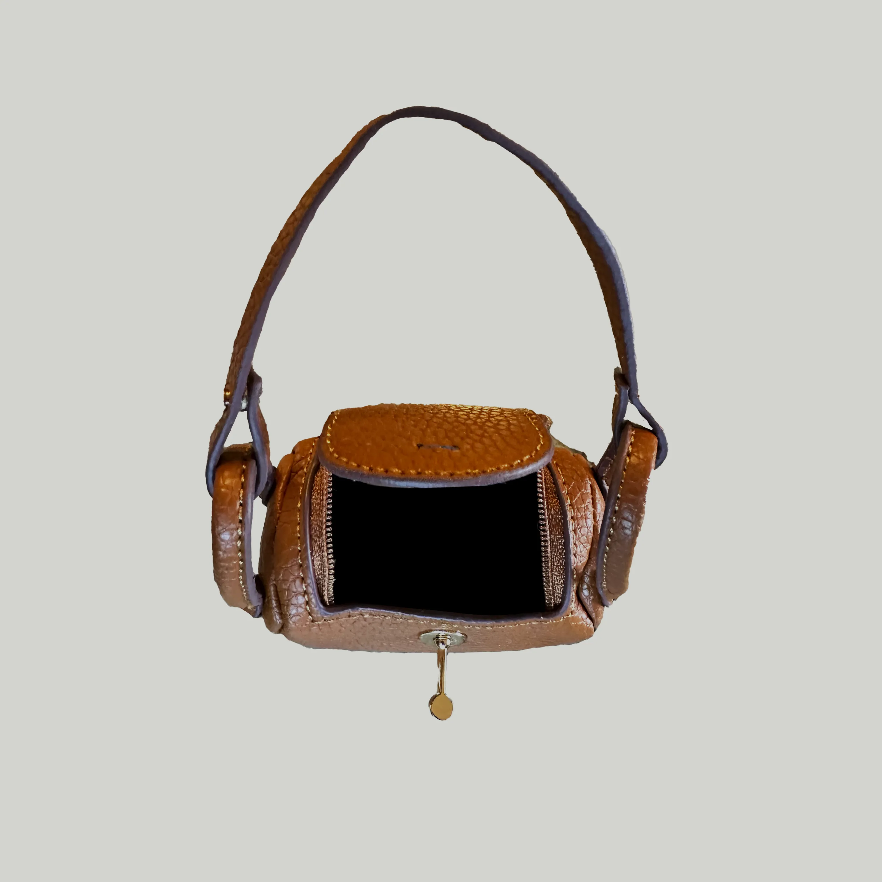 Intricate Leather Bag Charm