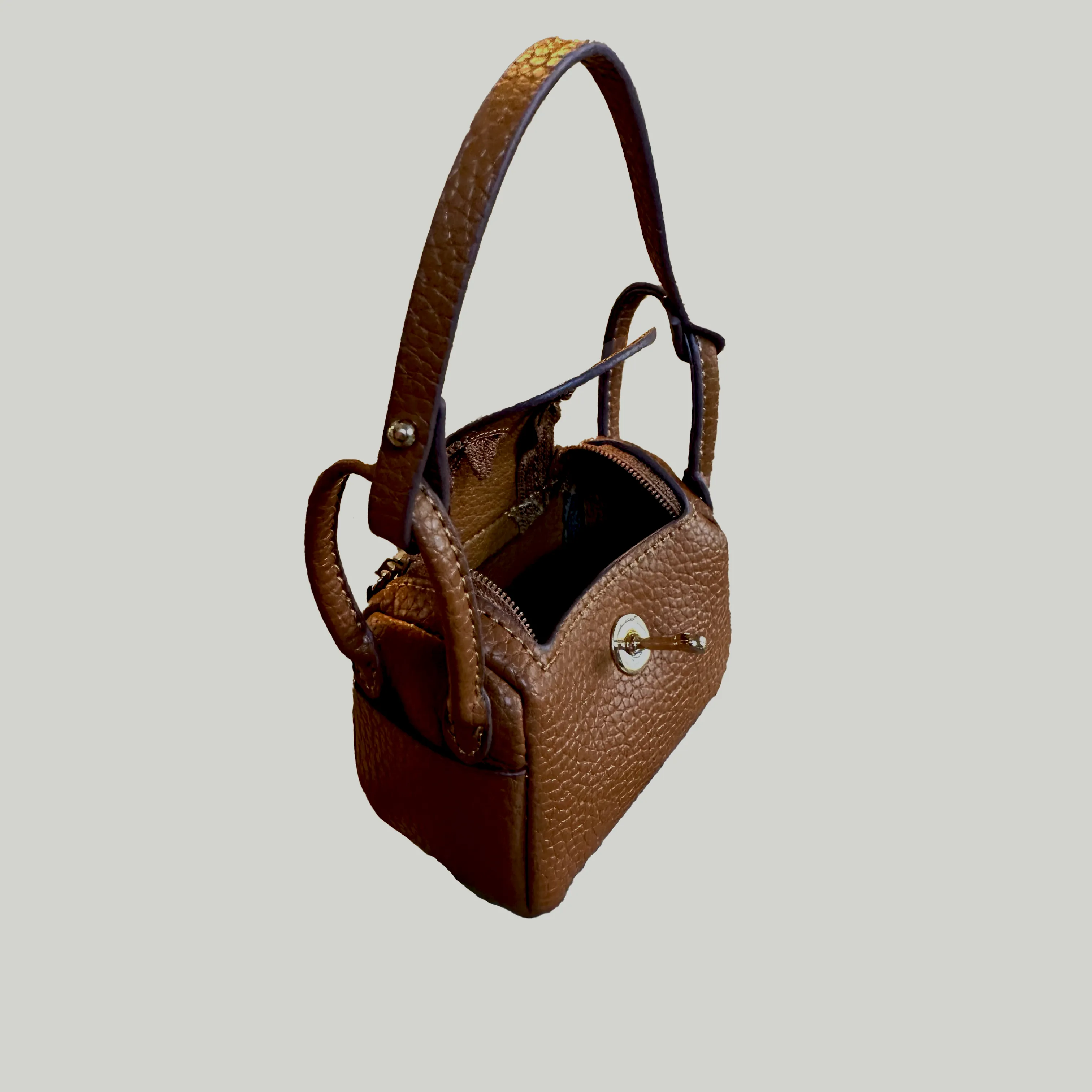 Intricate Leather Bag Charm