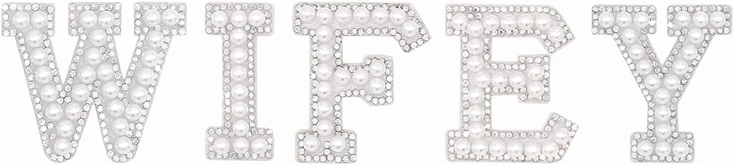 Iron On Letters Patches for Clothing Bride Decorative Repair Chenille Embroidered Patch Personalized Sew for Clothing Repairing Hats Shirts Shoes Jeans Bags Craft