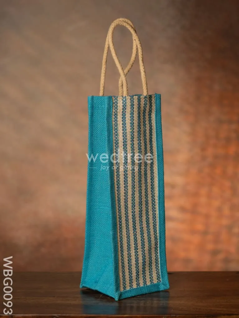 Jute Bag for Water Bottle with Vertical Stripes - WBG0093
