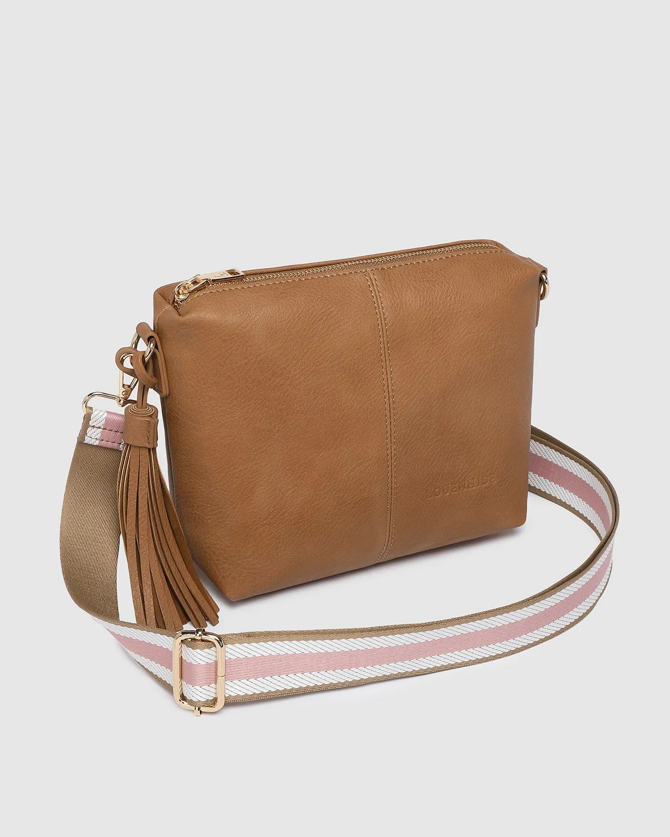 Kasey Crossbody Bag (Camel Stripe)