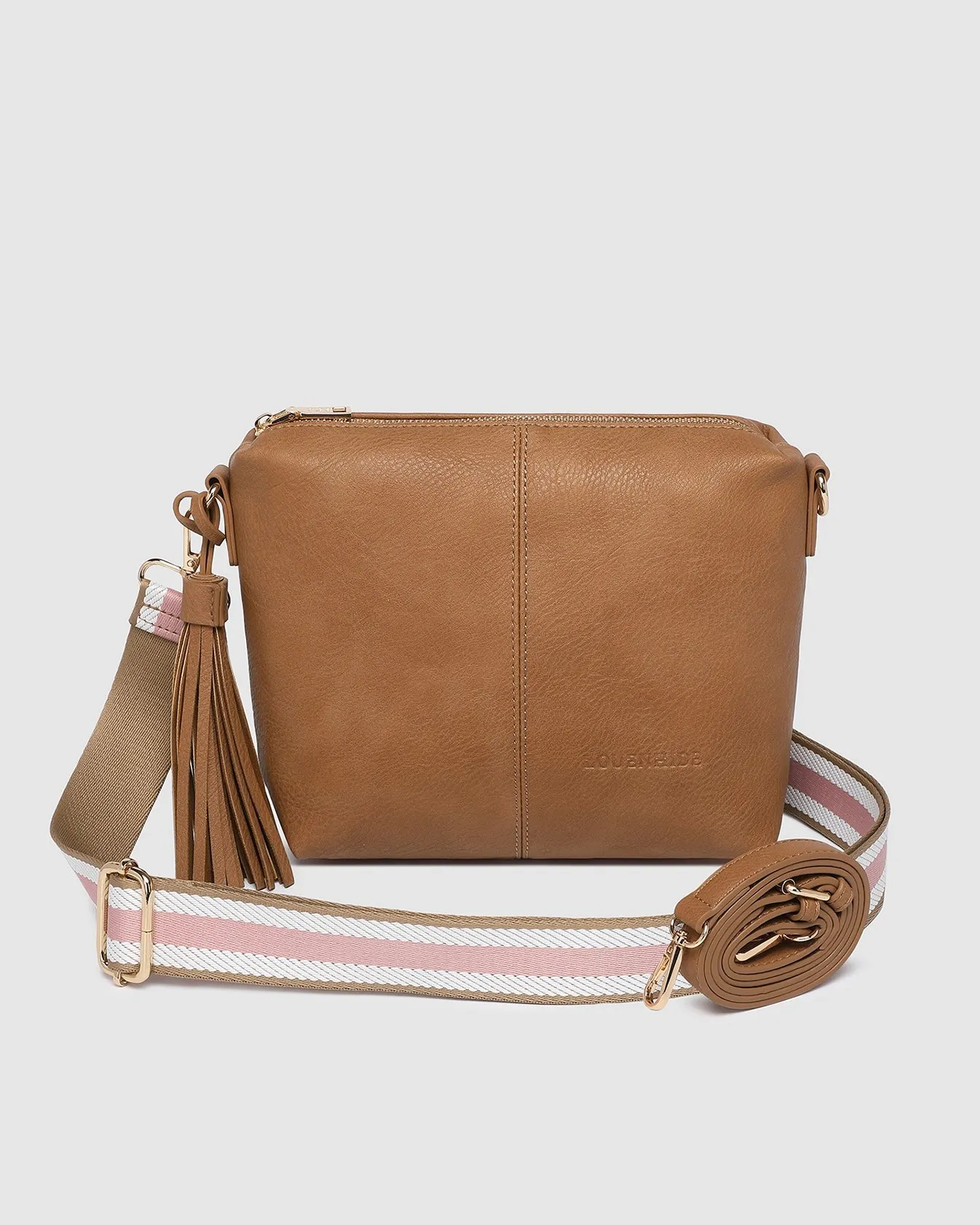 Kasey Crossbody Bag (Camel Stripe)