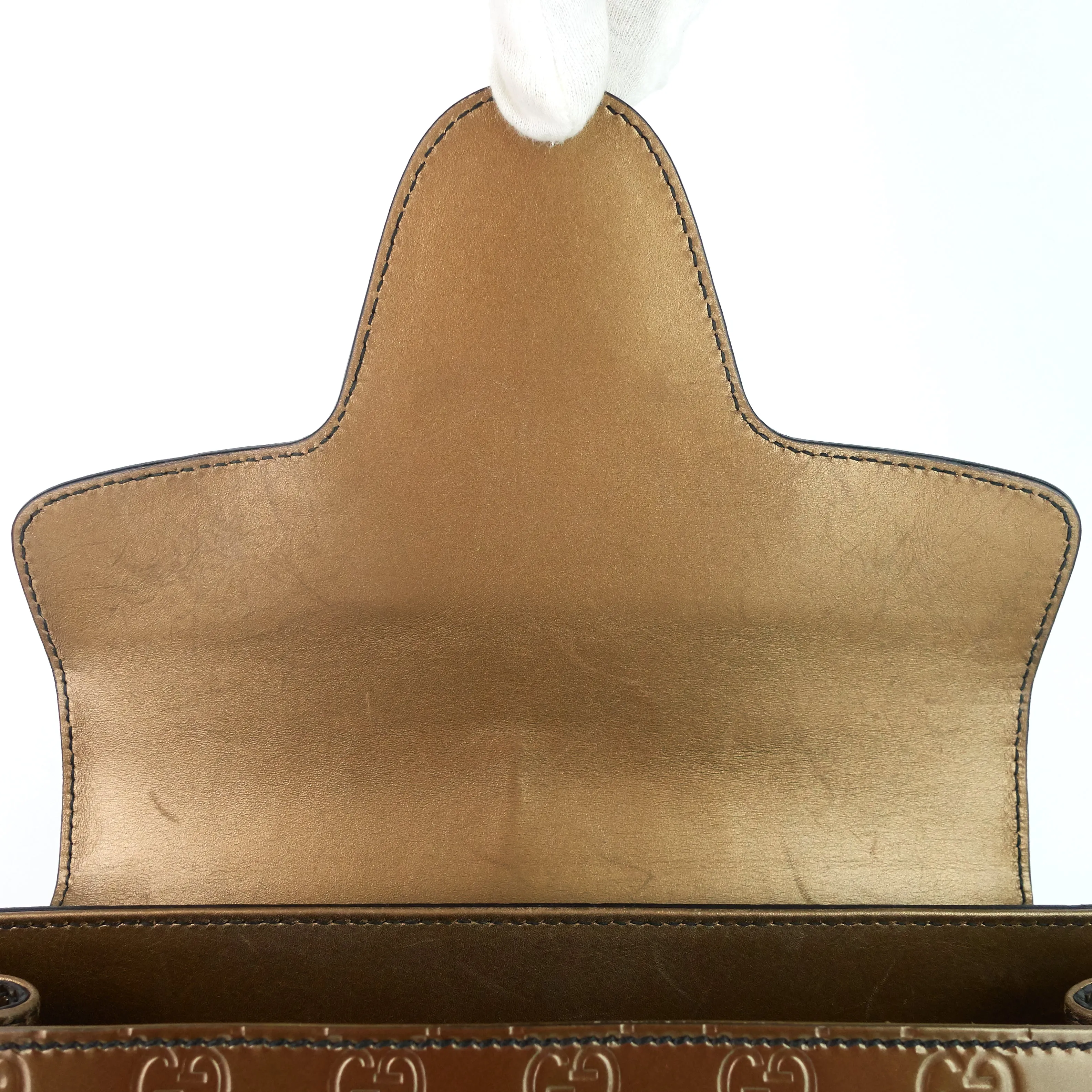 Large Leather Outstanding Emily Guccissima Bag Patent Streamlined
