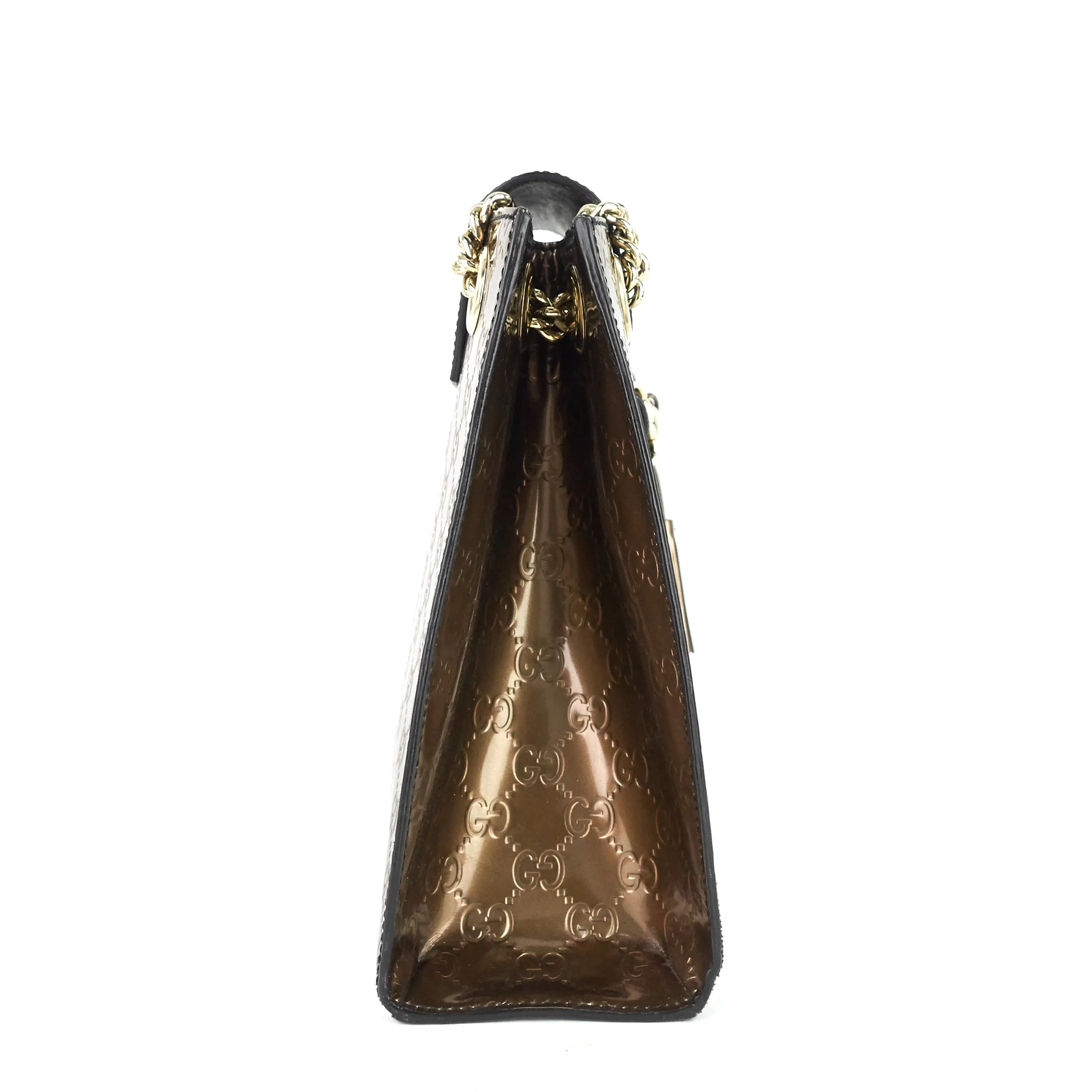 Large Leather Outstanding Emily Guccissima Bag Patent Streamlined