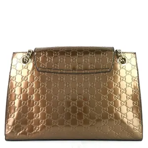 Large Leather Outstanding Emily Guccissima Bag Patent Streamlined