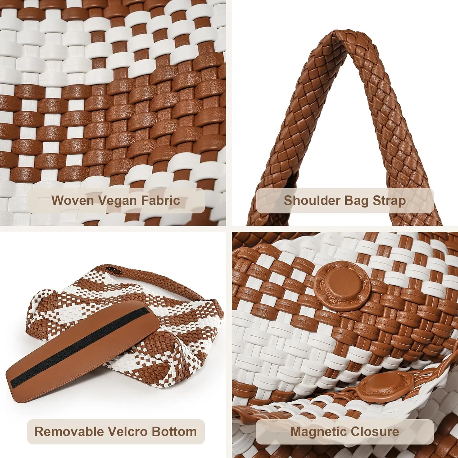 Large Woven Tote Bag for Women Weave Purse Woven Leather Handbag