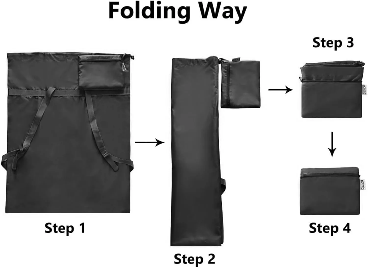 Laundry Bag Backpack, 27” x 34”Sturdy Laundry Bag with Shoulder Straps Drawstring Closure Heavy Duty Foldable Backpack for College, Travel, Laundromat, Apartment (Black | 2 Pack)
