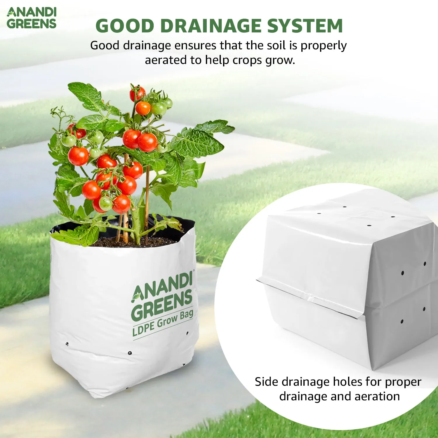 LDPE Double layer Grow Bag 16x16x30 cm UV Protected