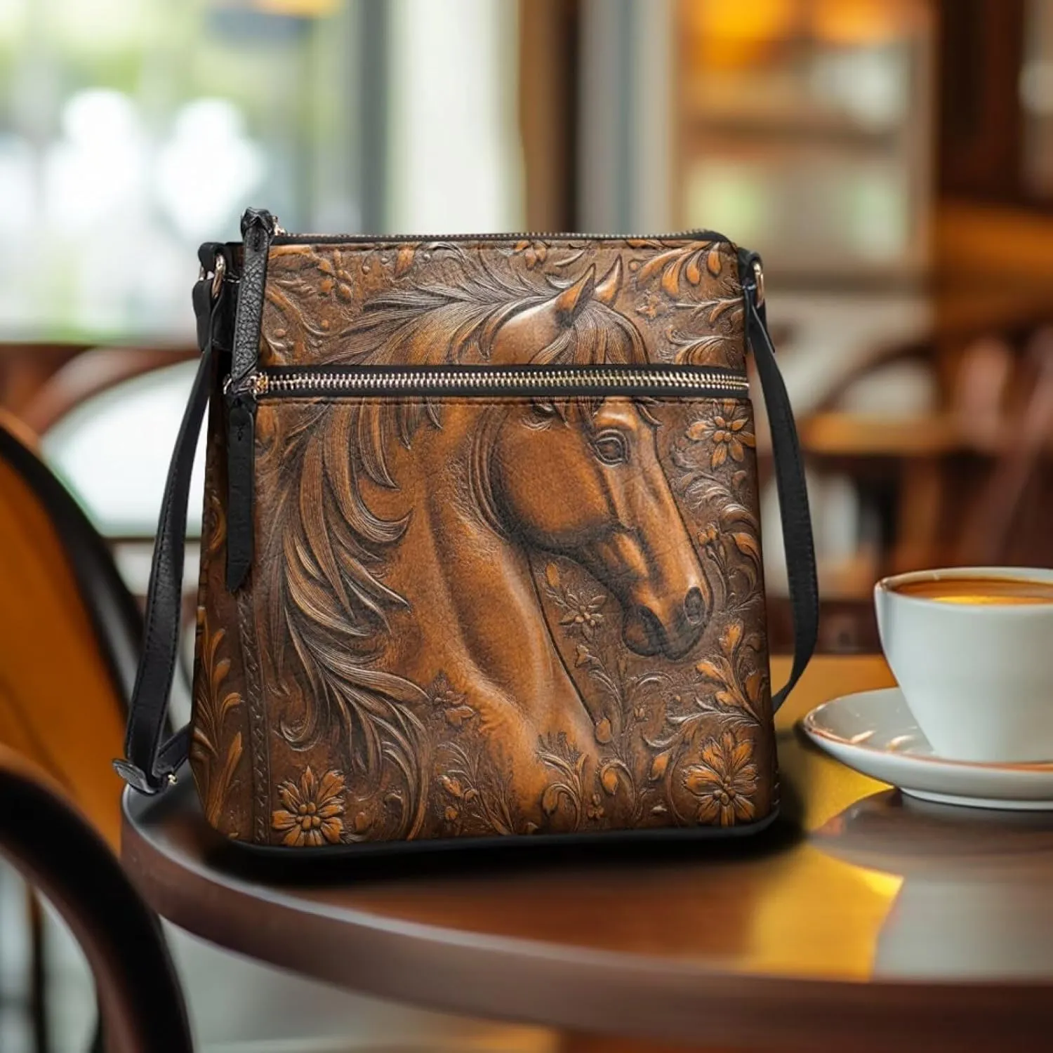 Leather Hobo Bags for Women Crossbody Trendy Shoulder Purses Multi Pockets