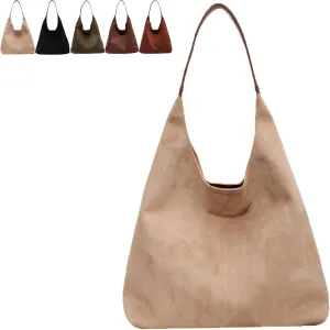 Leather Hobo Bags for Women, Suede Purse Slouchy Tote Bag, Brown Leather Purse, Beige