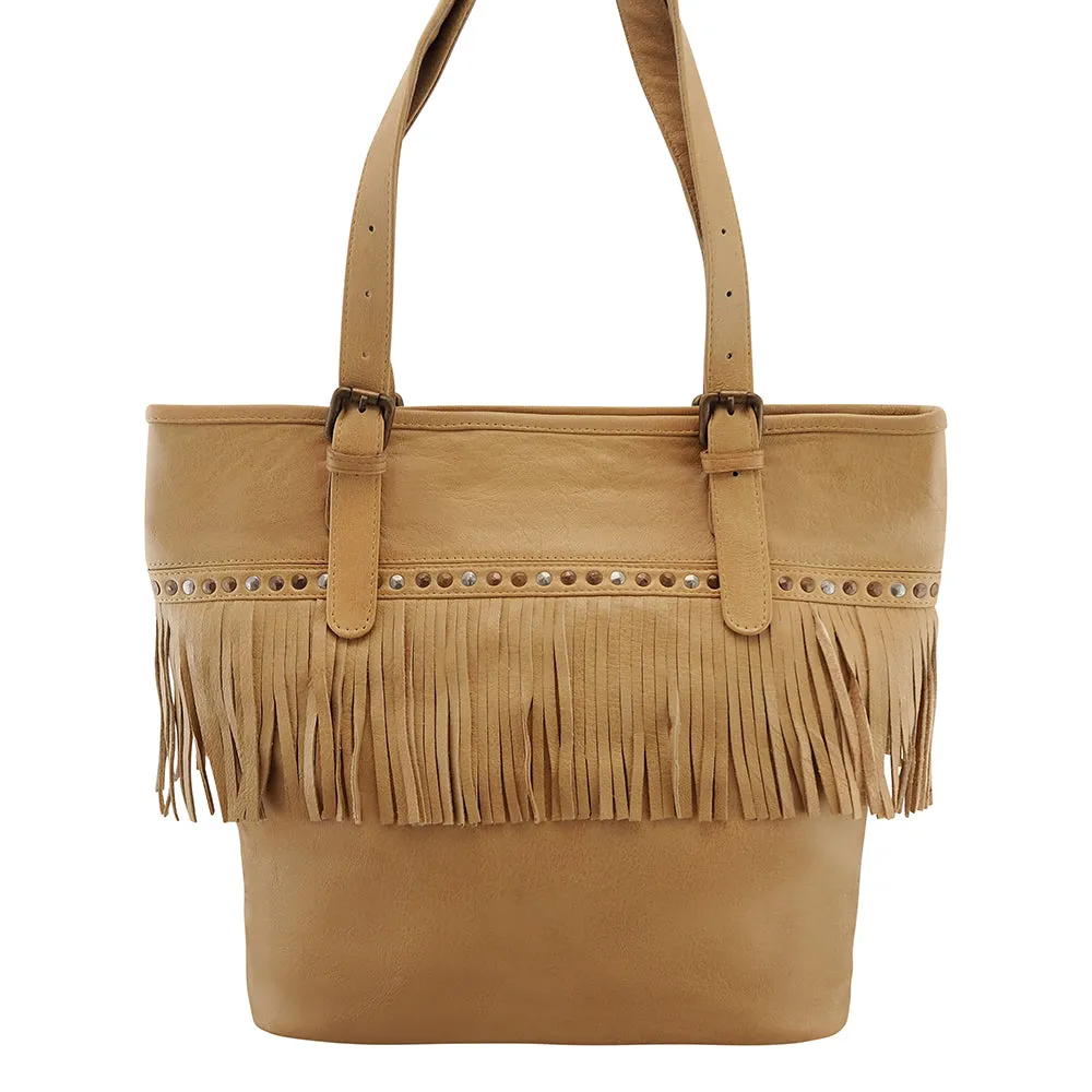 Leila Fringed Tote | Camel