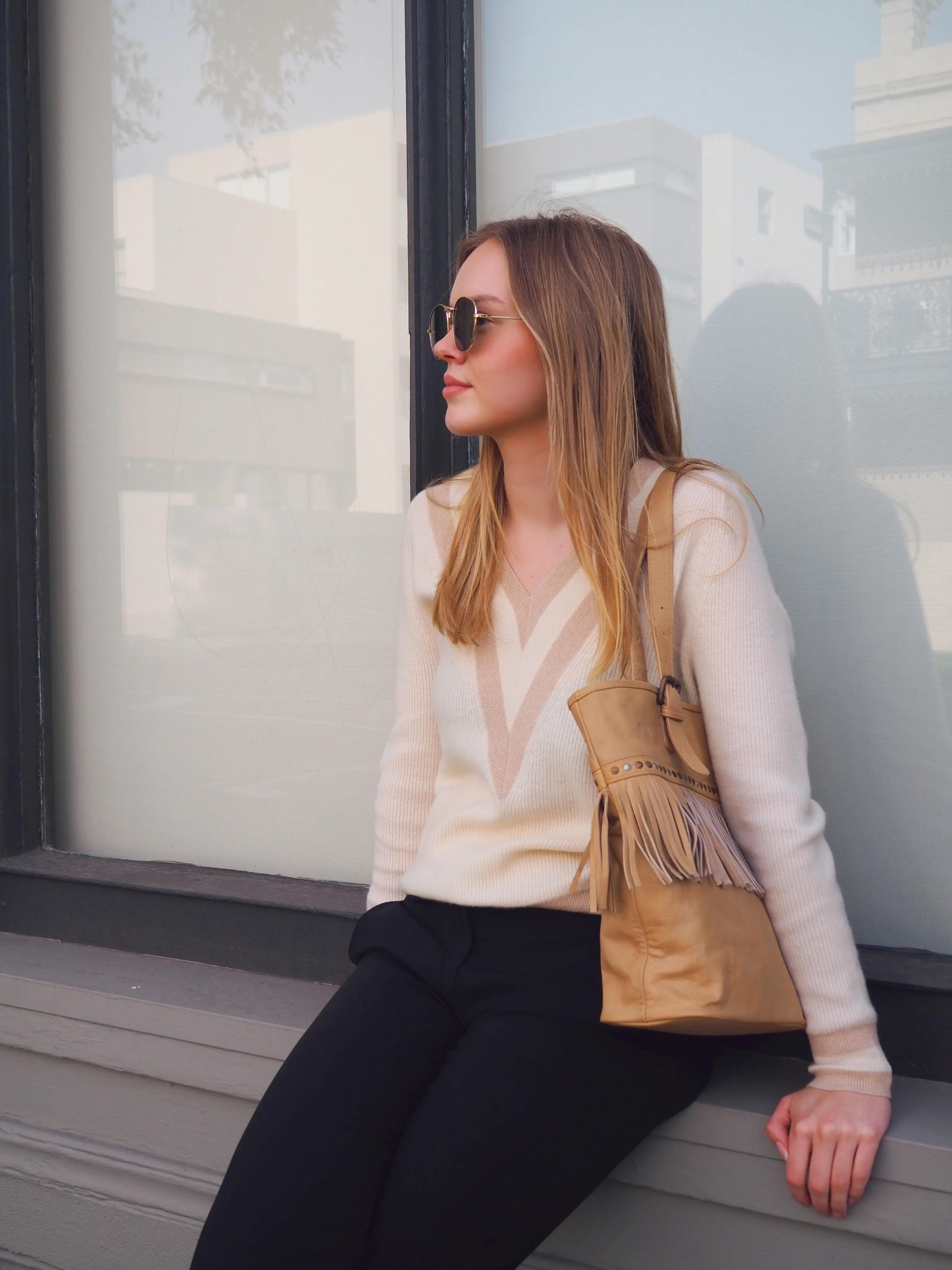 Leila Fringed Tote | Camel