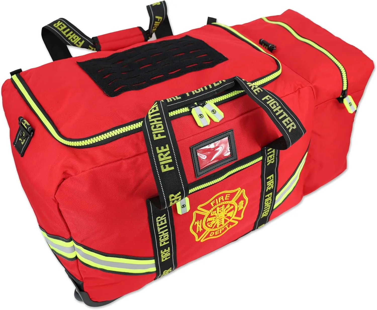 Lightning X Fireman's Value Edition XL Firefighter Step-in Turnout Gear Bag w/Wheels, Helmet Pocket and Custom Embroidered Name - RED