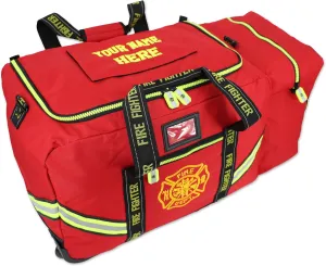Lightning X Fireman's Value Edition XL Firefighter Step-in Turnout Gear Bag w/Wheels, Helmet Pocket and Custom Embroidered Name - RED