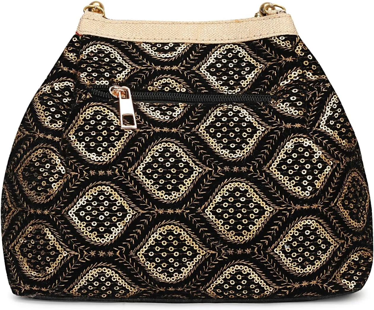 LONGING TO BUY Indian Ethnic Designer Embroidered Silk Potli Bag Batwa Pearls Handle Purse