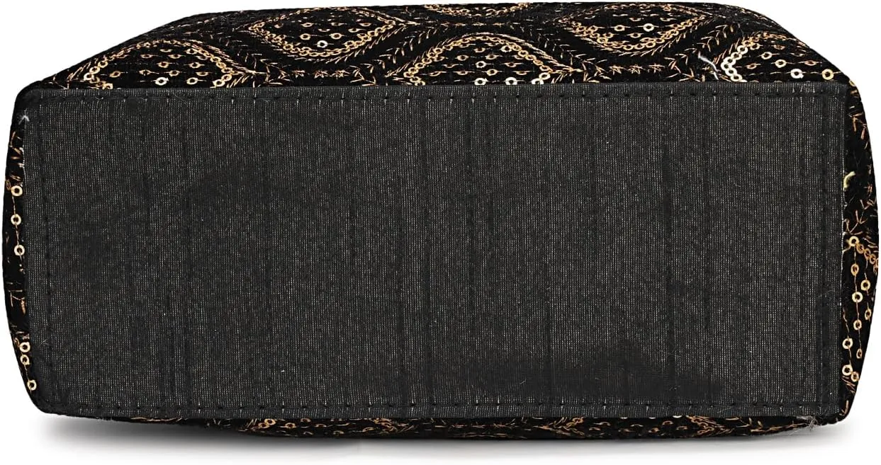 LONGING TO BUY Indian Ethnic Designer Embroidered Silk Potli Bag Batwa Pearls Handle Purse