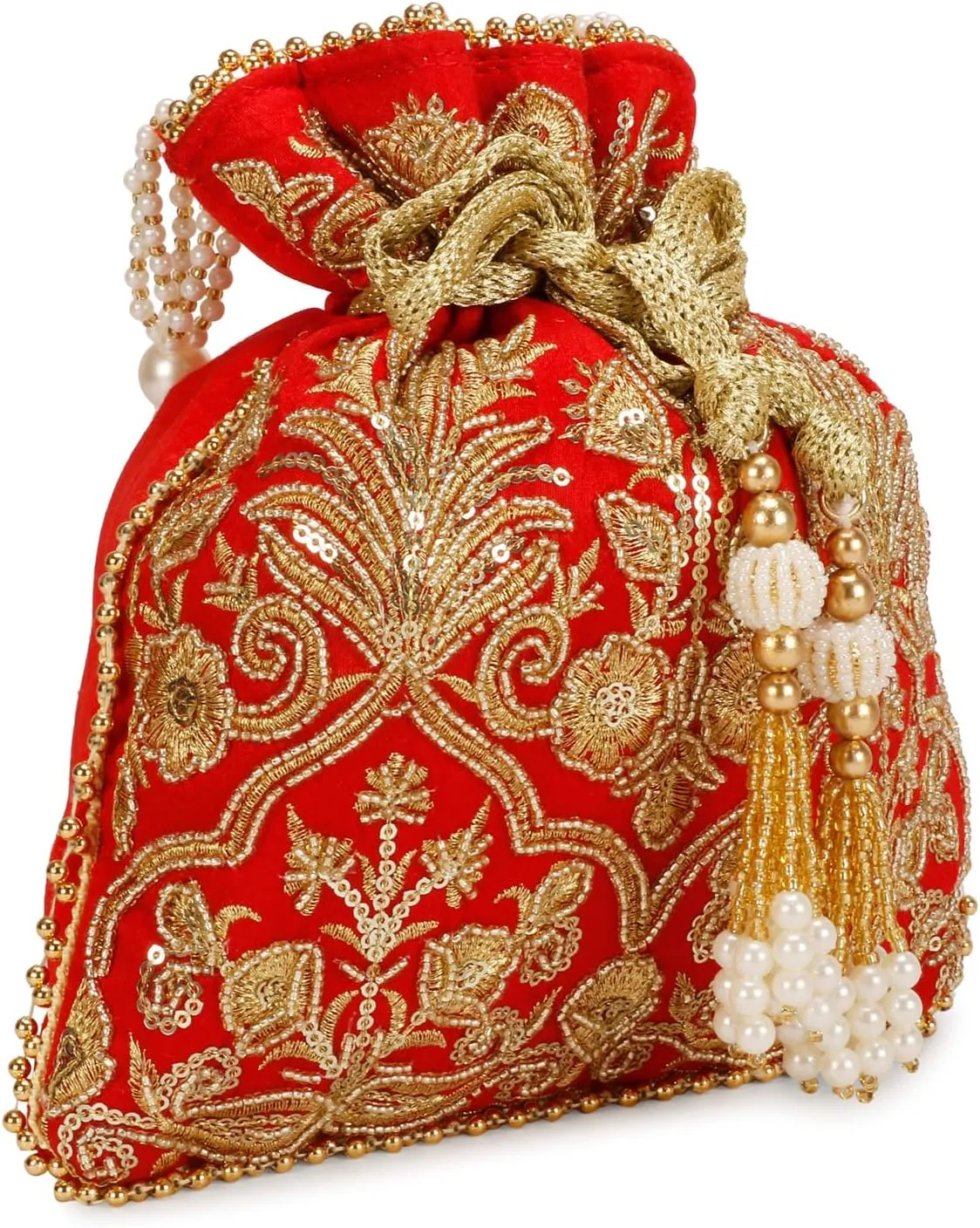 LONGING TO BUY Potli Bags with Golden Embrodiery, Polti Clutch For Wedding, Evening Function