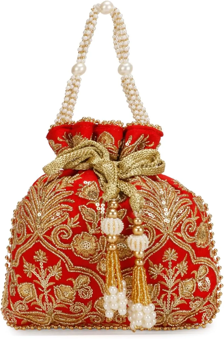 LONGING TO BUY Potli Bags with Golden Embrodiery, Polti Clutch For Wedding, Evening Function