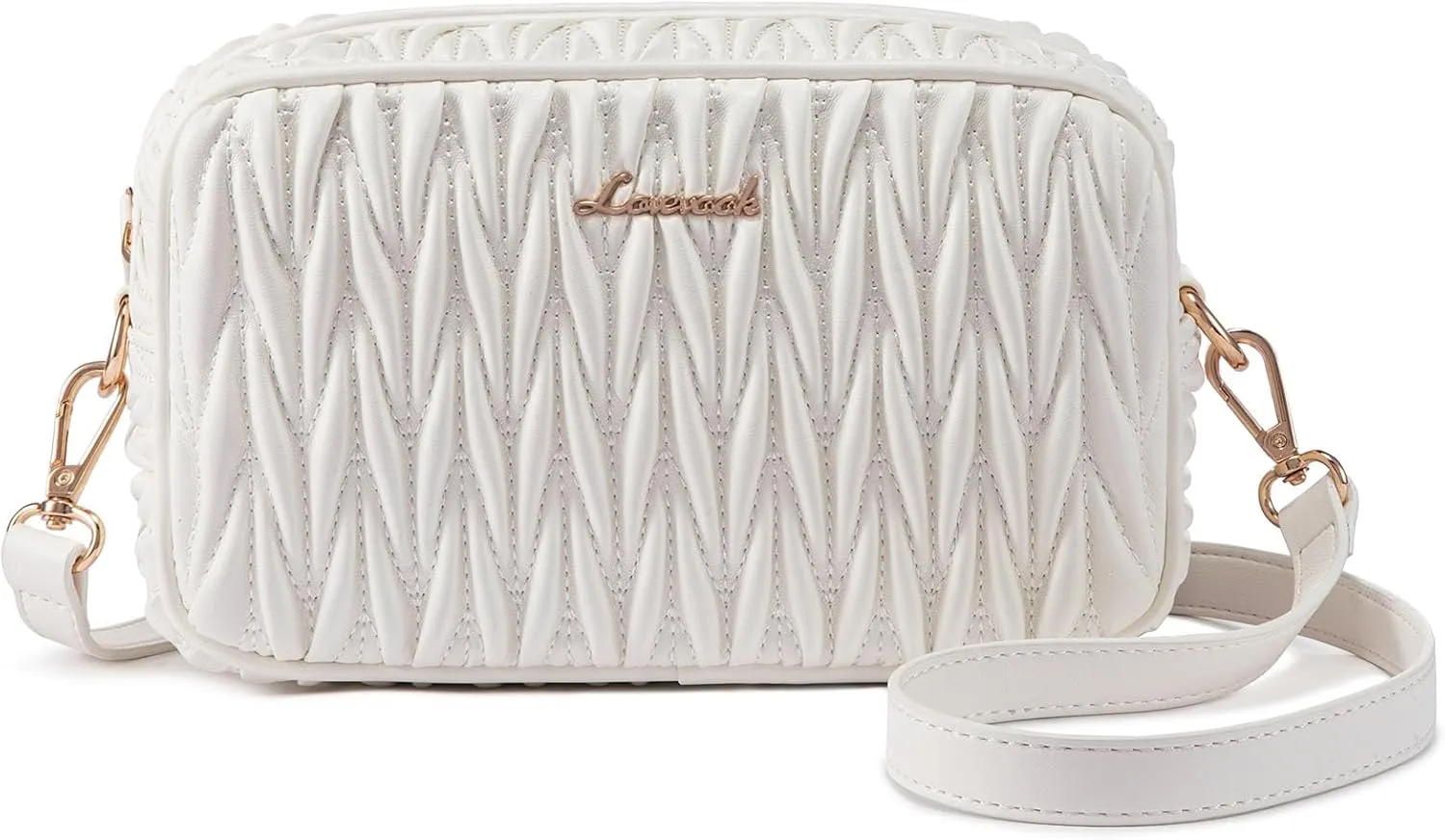 LOVEVOOK Quilted Crossbody Bags for Women, Small Trendy Leather Purse, Crossbody Purse with Adjustable Strap for Gift