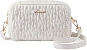 LOVEVOOK Quilted Crossbody Bags for Women, Small Trendy Leather Purse, Crossbody Purse with Adjustable Strap for Gift