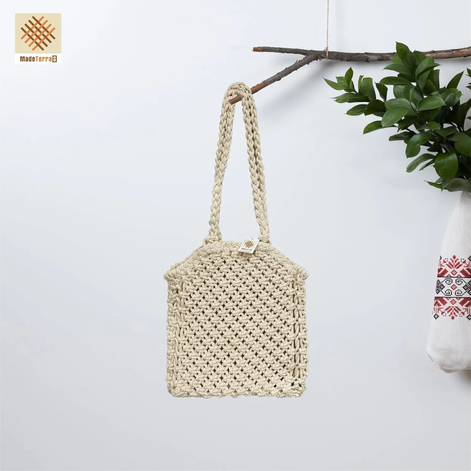 Macrame Handbag| Summer Woven Tote Bag| Crochet Handbags Knitted Shoulder Bags|