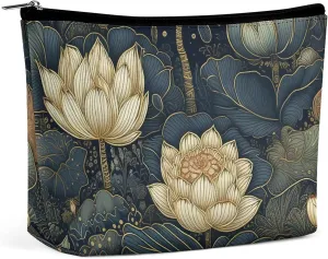 Makeup Bag Foldable Cosmetic Bag Intricate Flowers Printed Makeup Organizer Travel Makeup Bag for Travel And Daily Life