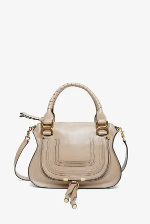 Marcie deep beige leather tote bag