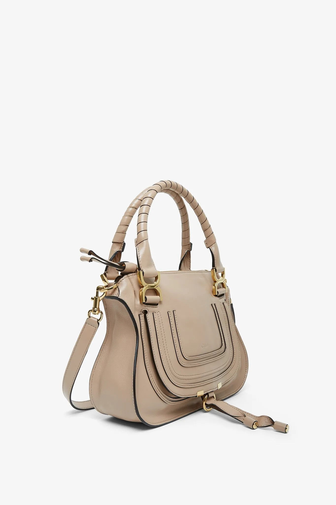 Marcie deep beige leather tote bag