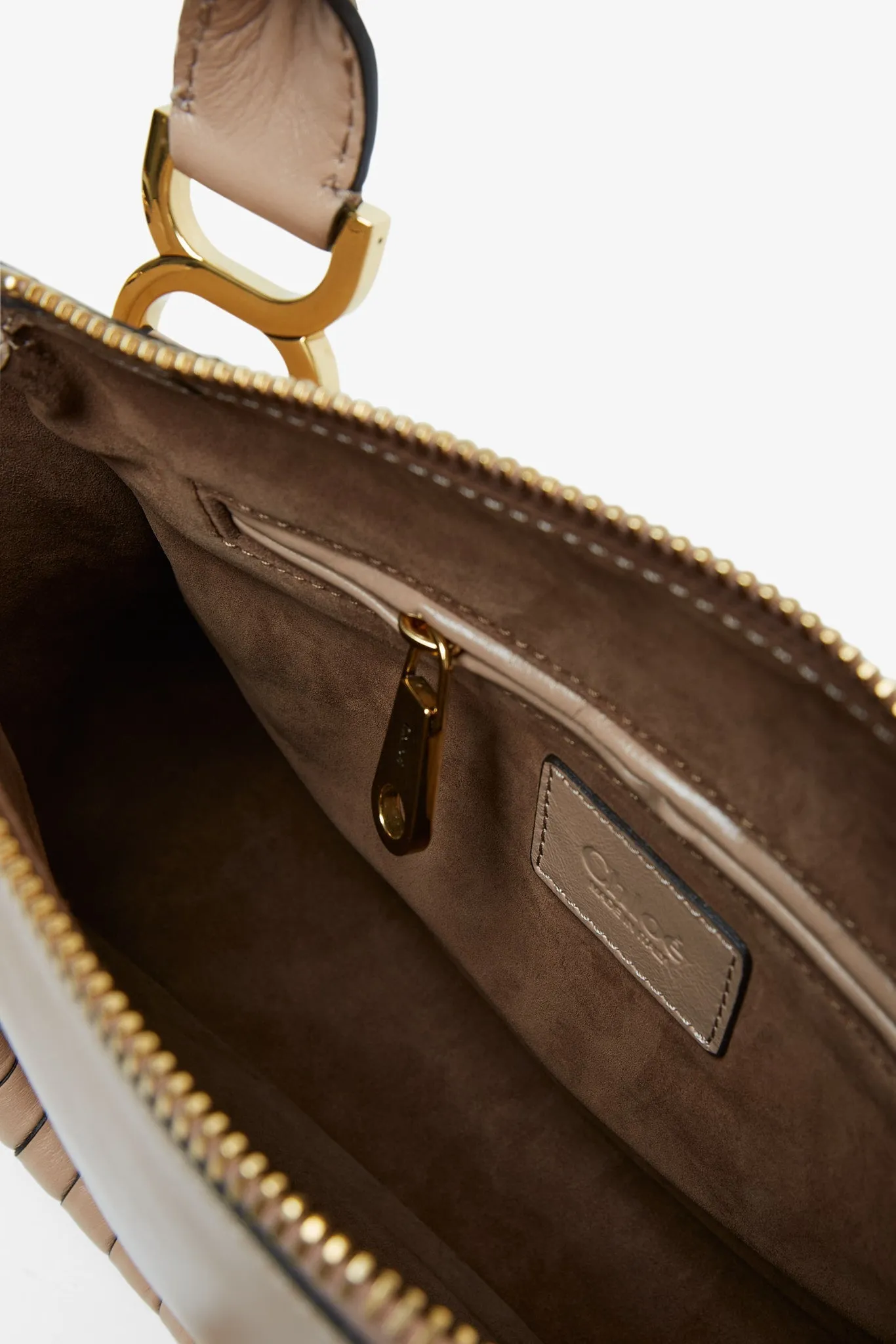 Marcie deep beige leather tote bag