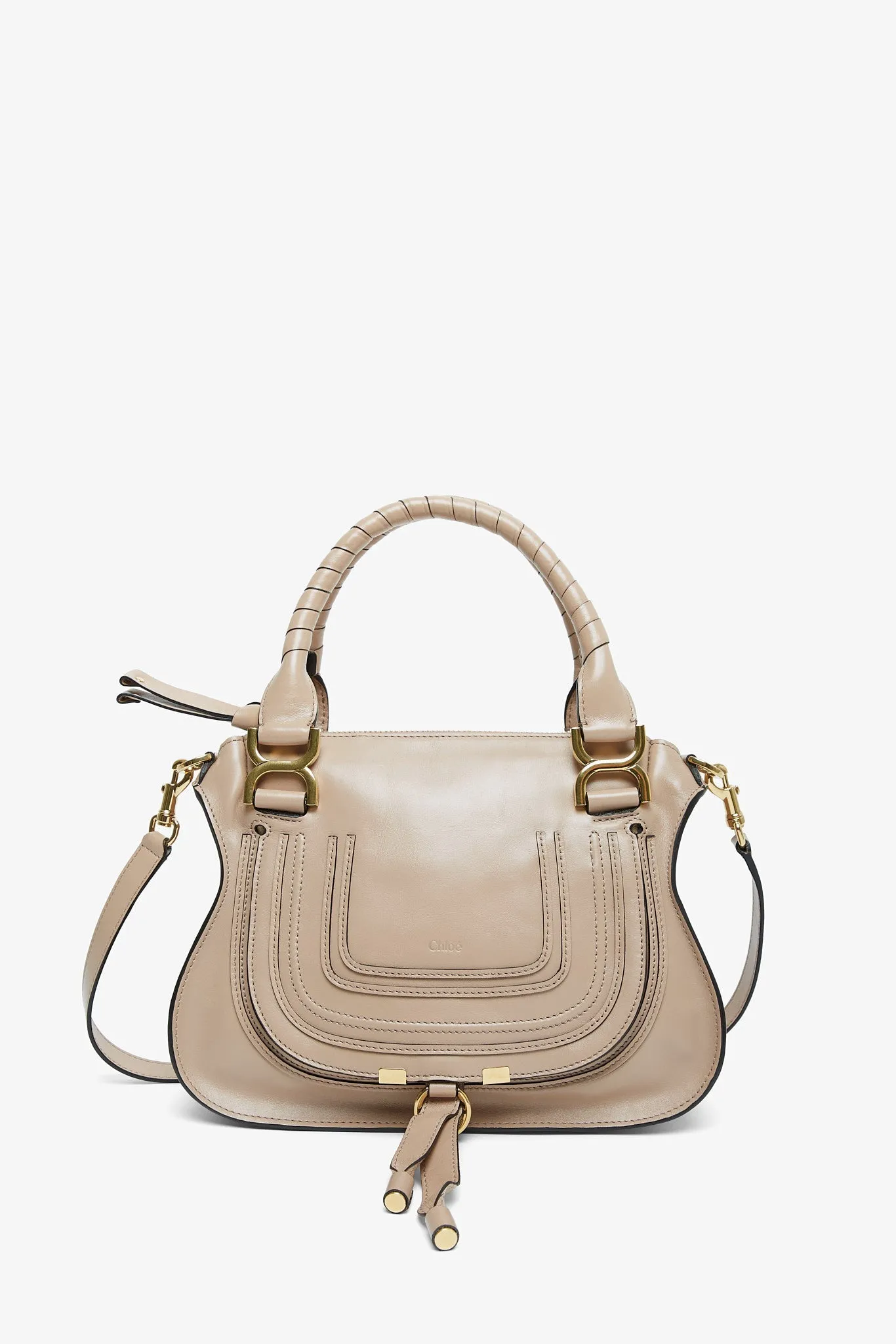 Marcie deep beige leather tote bag