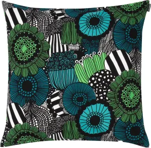 MARIMEKKO Pieni Siirolapuutarha Cotton Pillow Cover (Green) – Refine Your Home Décor with Our Square Cushion Cover W/Side Zip Closure — Modern Pillow Covers 20x20 inches