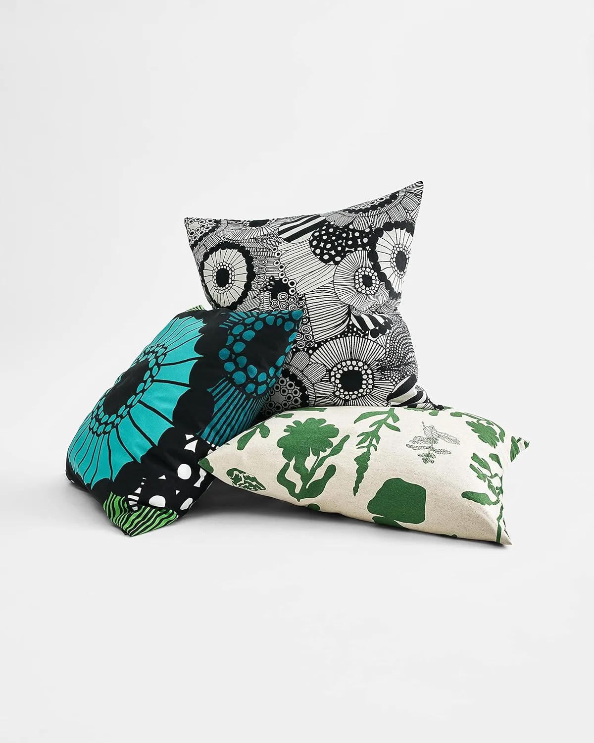 MARIMEKKO Pieni Siirolapuutarha Cotton Pillow Cover (Green) – Refine Your Home Décor with Our Square Cushion Cover W/Side Zip Closure — Modern Pillow Covers 20x20 inches