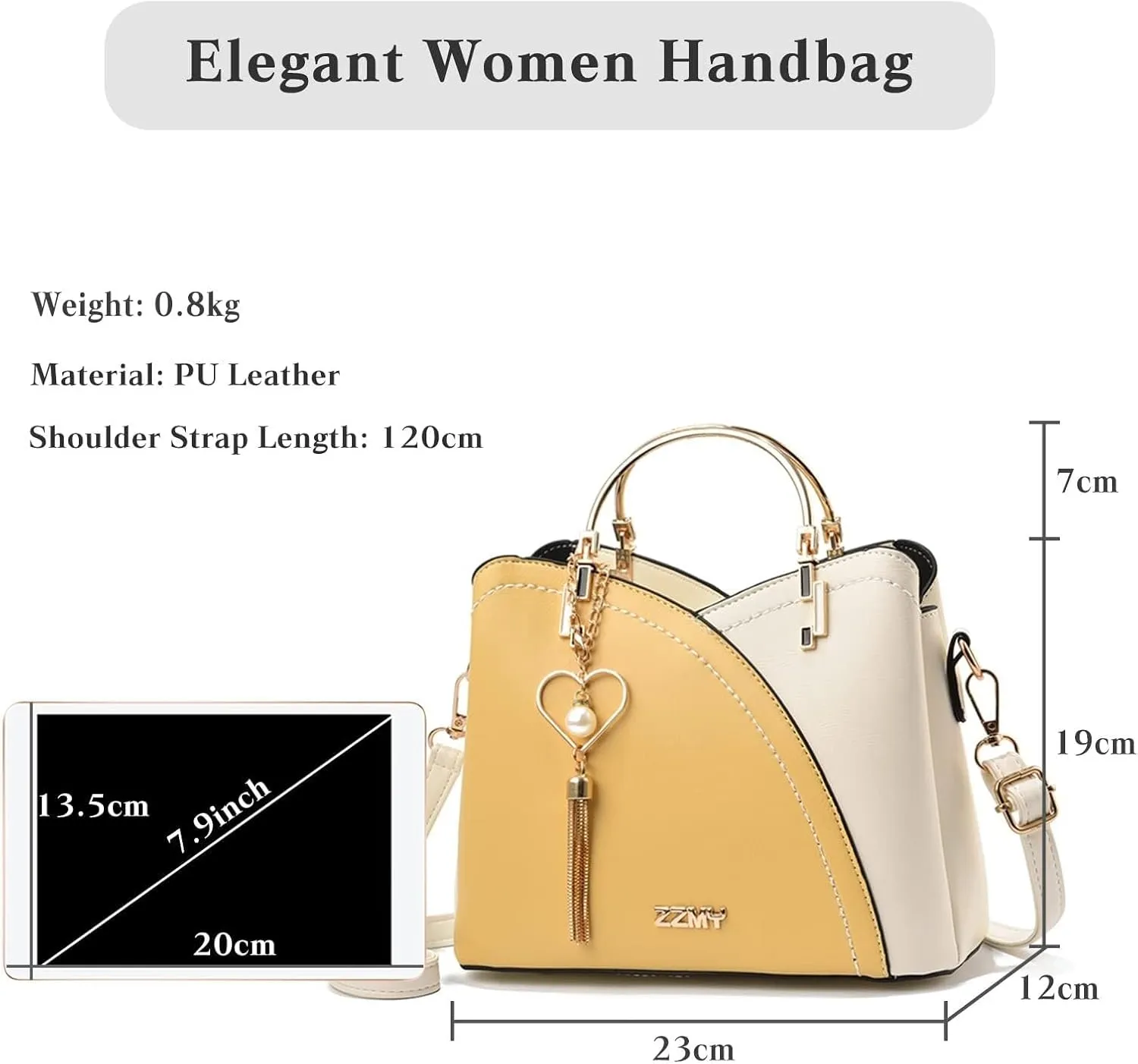 Messenger PU Leather Contrast Color Stitching Totes Women Handbag Tassels Shoulder Top Handle Waterproof Crossbody