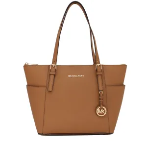 Michael Kors Jet Set East West Top-Zip Saffiano Tote Bag- Peanut