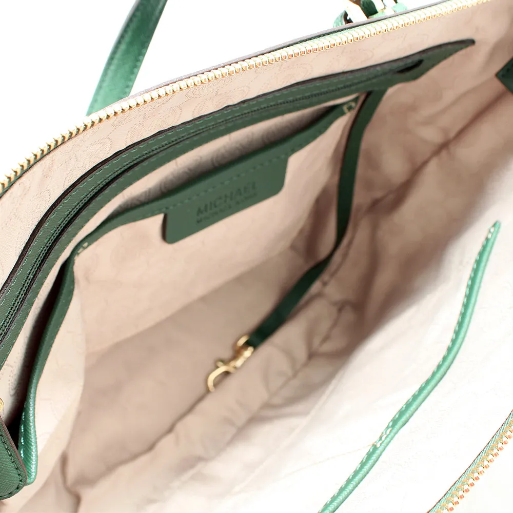 Michael Kors Jet Set East West Top-Zip Saffiano Tote Bag- Peanut