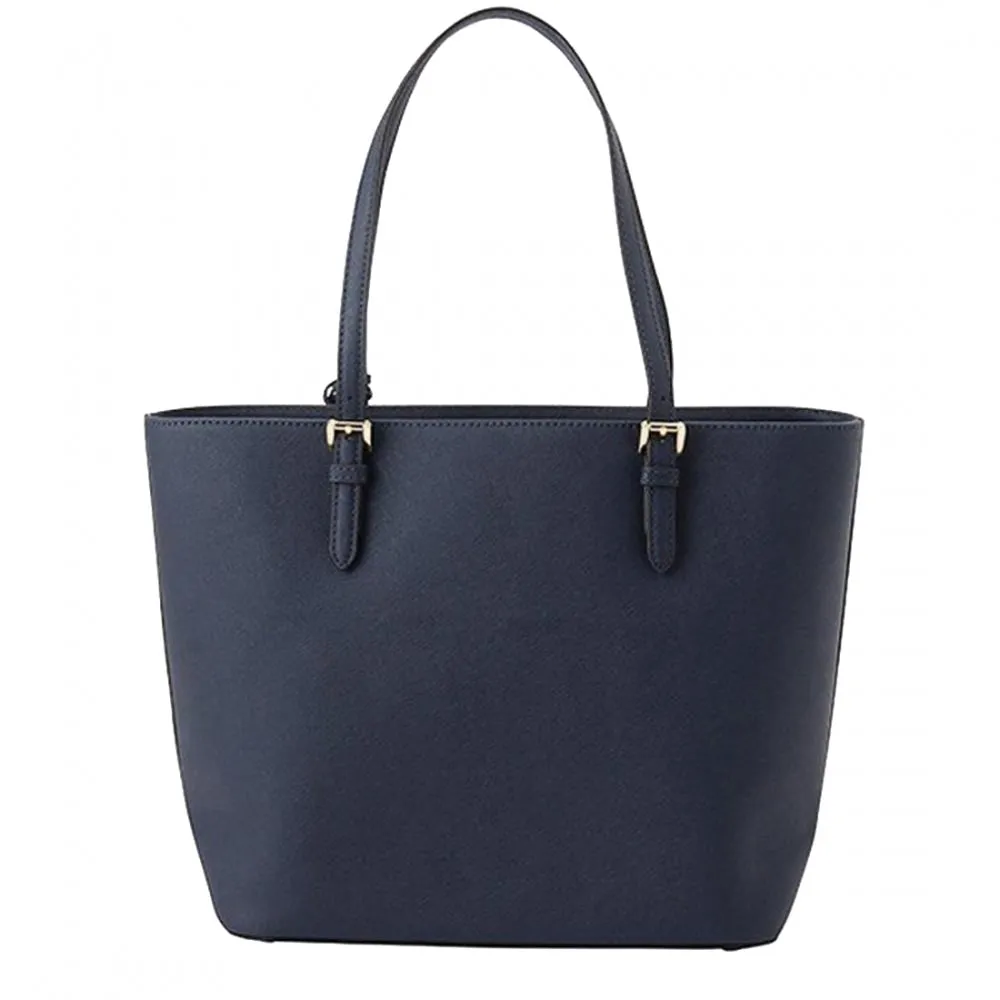 Michael Kors Jet Set Leather Large Pocket Multi-Function Tote Bag in Navy