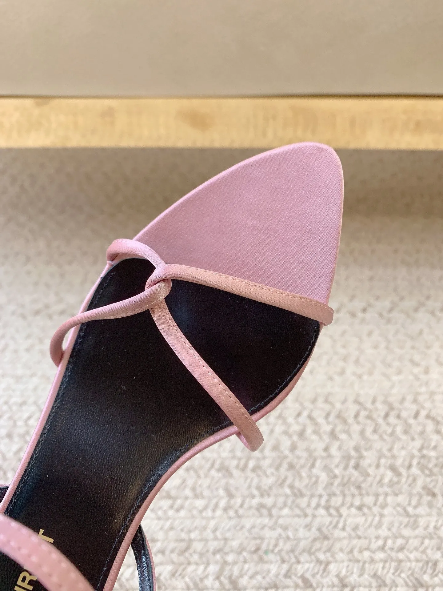 MID Saint On-time delivery HEEL Laurent PINK SILK IN STRAPPY Top choice SANDALS