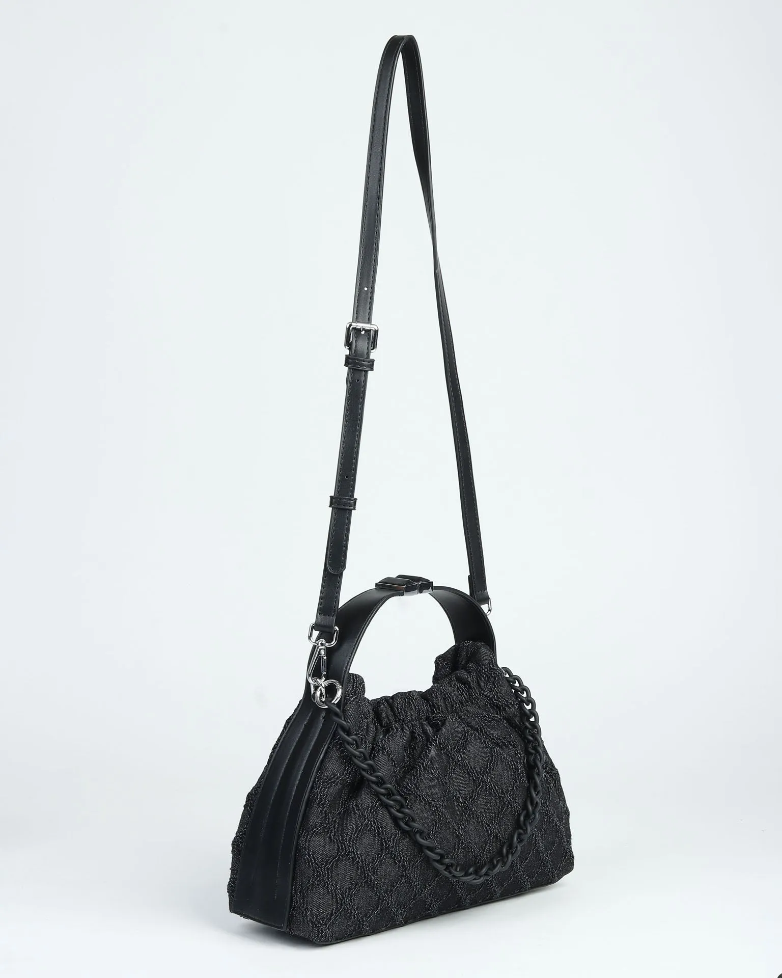 Midnight Weave Drawstring Bag
