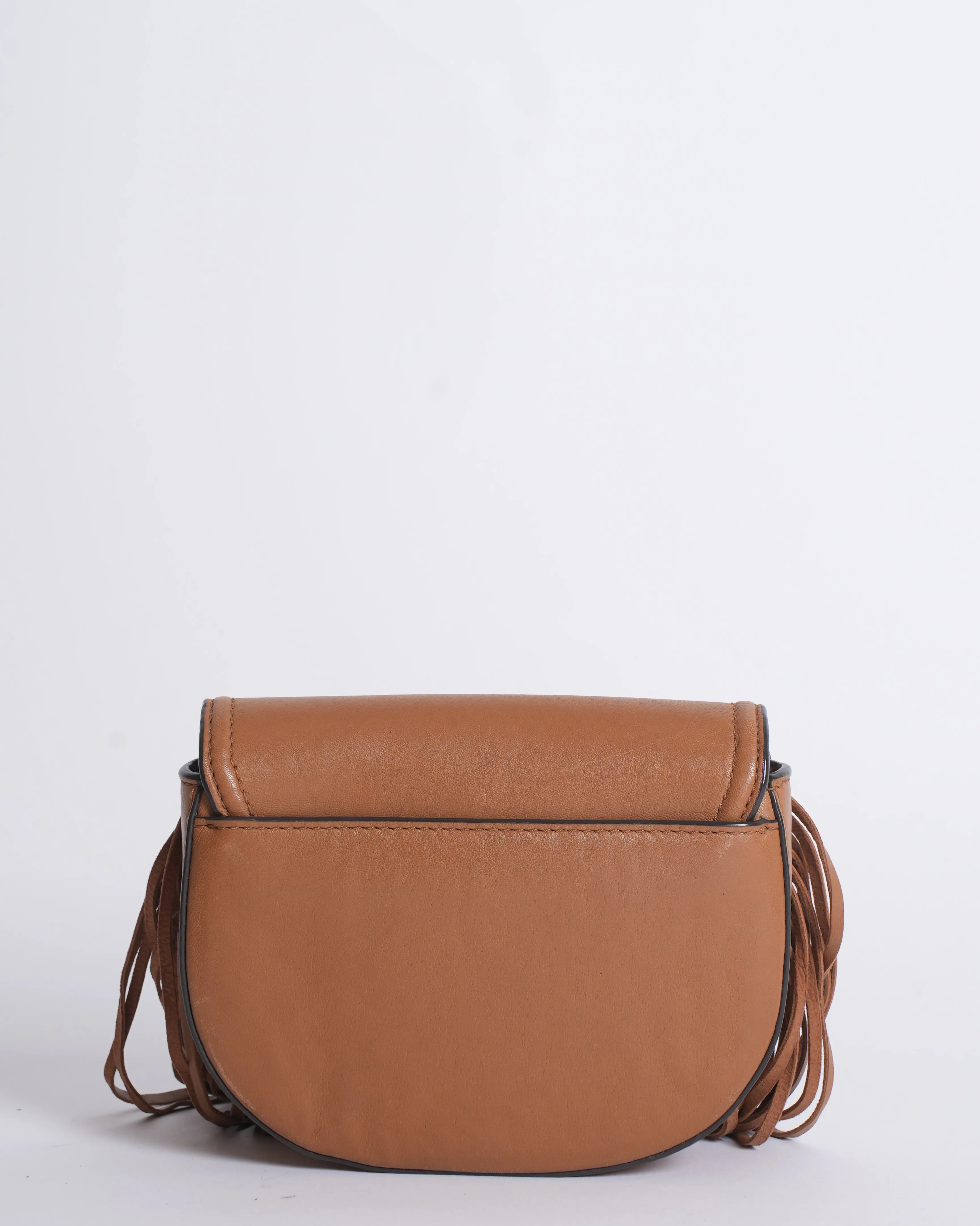 MK Small Fringed Leather Saddle Bag