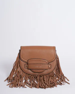 MK Small Fringed Leather Saddle Bag