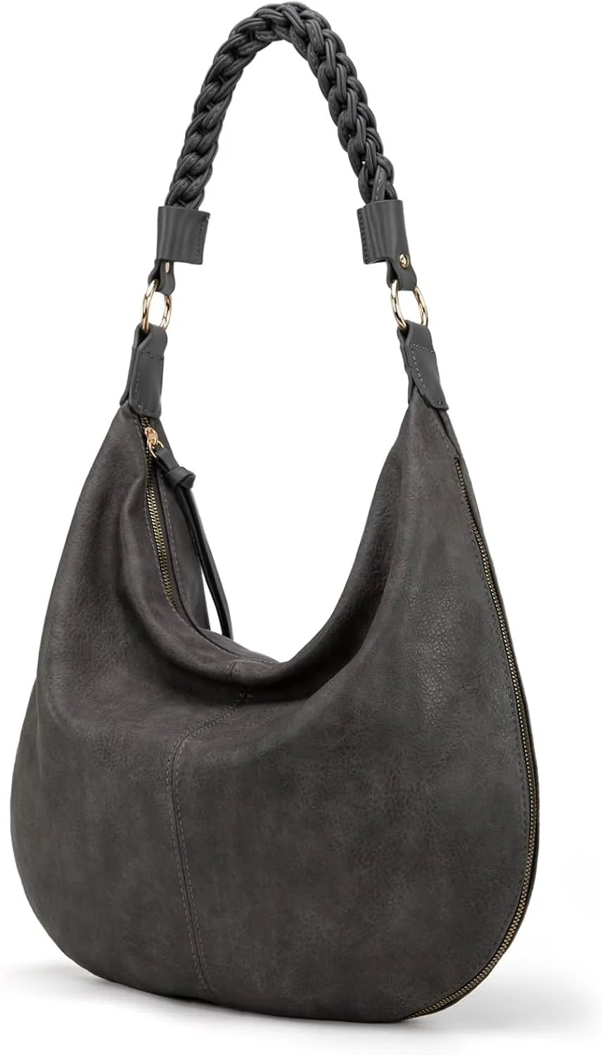 Montana West Large Hobo Bags for Women Slouchy Shoulder Purse Handbag with Zipper and Woven Handle