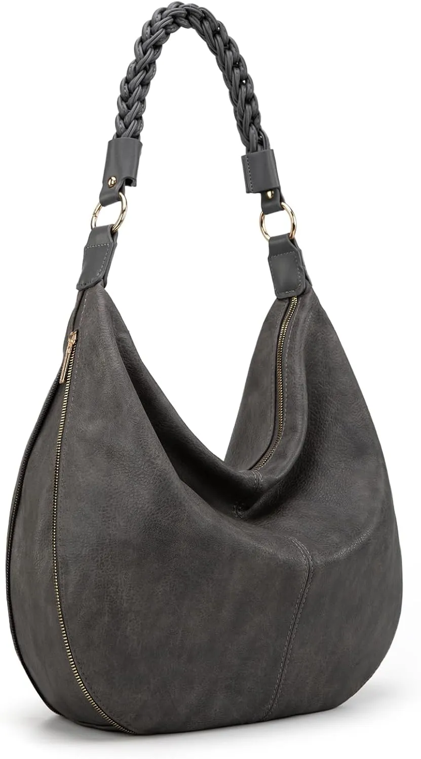 Montana West Large Hobo Bags for Women Slouchy Shoulder Purse Handbag with Zipper and Woven Handle