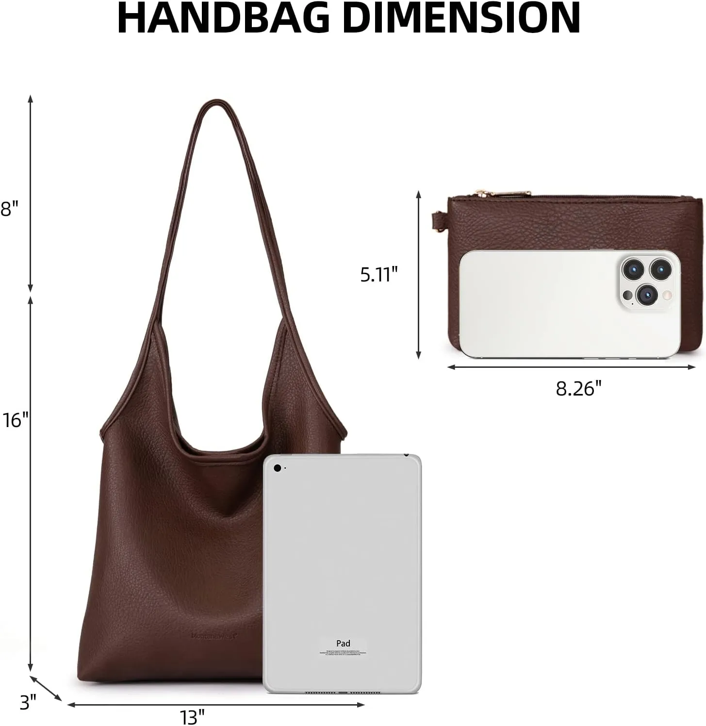 Montana West Slouchy Hobo Bags for Women Soft Designer Shoulder Purses Ladies Top Handle Handbag