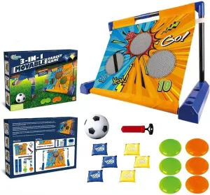 Movable Soccer Goal Bean Bag Toss Game Toy Outdoor Toss Game, Family Party Party Supplies for Kids, Gift for Boys Birthday or Christmas for Toddlers Ages 3 4 5 6 Year Old