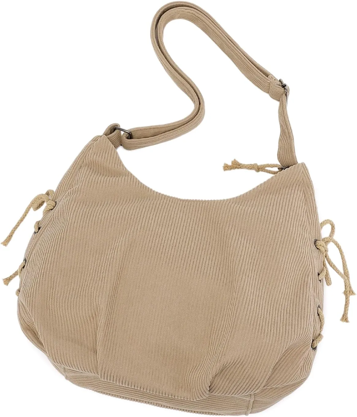 MYHOZEE Corduroy Crossbody Bags for Women Slouchy Hobo Bag Shoulder Bag Large Crescent Cross Body Bag Purses for Woman Zipper