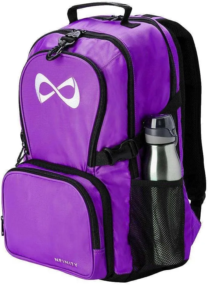 Nfinity Classic Cheer Backpack - Detachable Purse and Laptop Sleeve - Lightweight Travel Backpack for Cheerleaders (Violet)