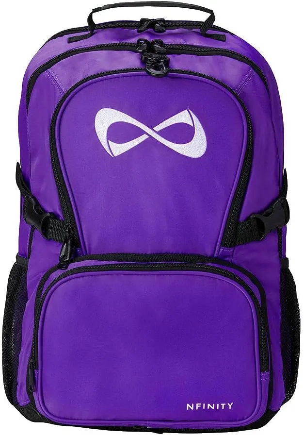 Nfinity Classic Cheer Backpack For Cheerleading - Backpack With Detachable Purse and Laptop Sleeve - Lightweight Backpack for Travelling - Sports Backpack for Cheerleaders (Purple)