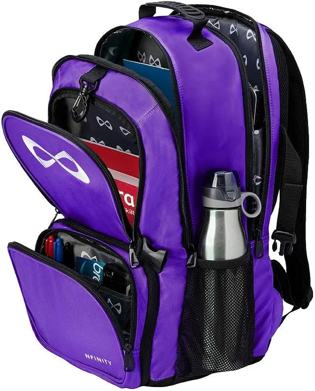 Nfinity Classic Cheer Backpack For Cheerleading - Backpack With Detachable Purse and Laptop Sleeve - Lightweight Backpack for Travelling - Sports Backpack for Cheerleaders (Purple)