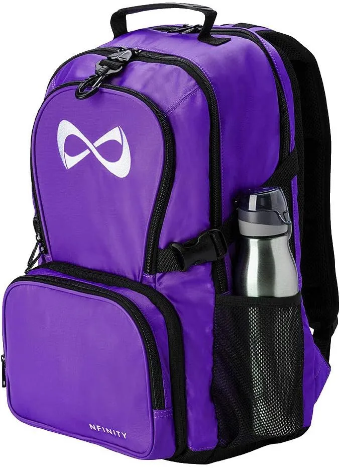 Nfinity Classic Cheer Backpack For Cheerleading - Backpack With Detachable Purse and Laptop Sleeve - Lightweight Backpack for Travelling - Sports Backpack for Cheerleaders (Purple)