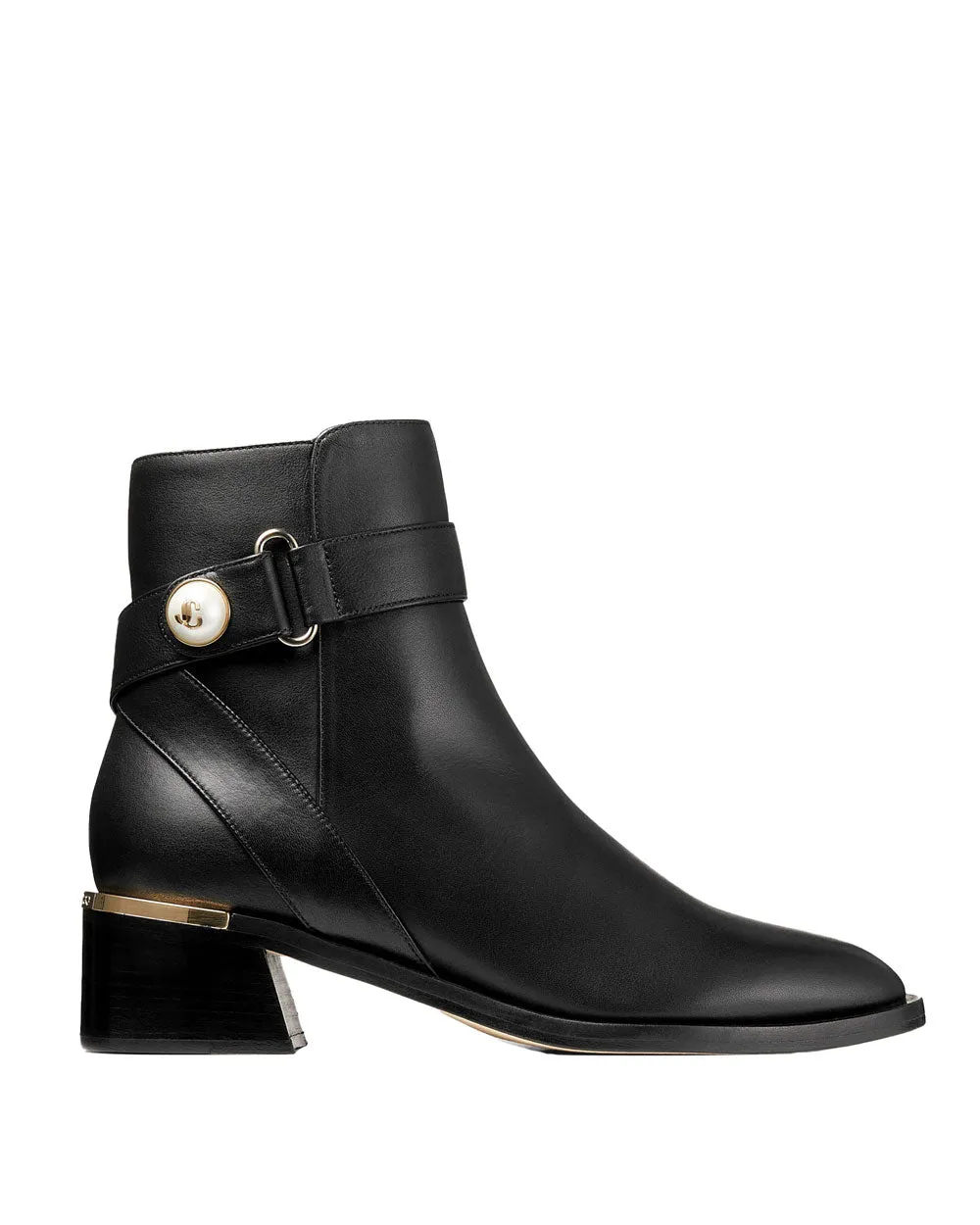 Noor 45 Leather Ankle Boot in Black